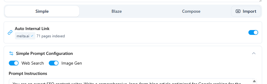 Auto Internal Link toggle in worker form
