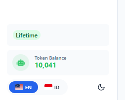 Token wallet badge in sidebar
